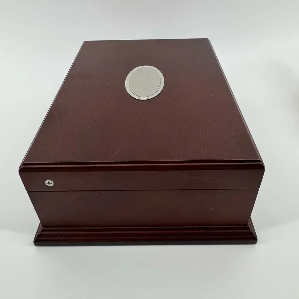 Wooden Jewelry Keepsake Box Lift-Out Tray Silver Plaque Mother Gift